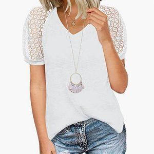 Miholl short sleeve lace top